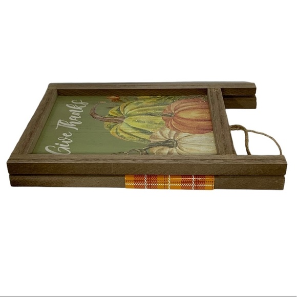 Autumn Give Thanks Write on Blackboard 2 Sides Table Counter Decor Wood Easel - Picture 7 of 16